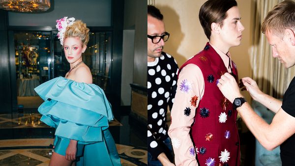 Lili Reinhart and Cole Sprouse in colourful outfits for the 2019 Met Gala 
