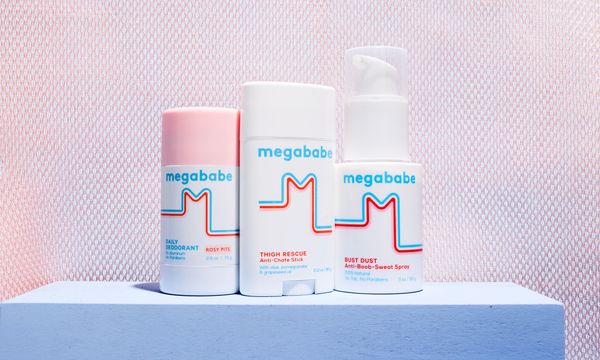 The Megababe Daily Deodorant, Thigh Rescue and Bust Dust products